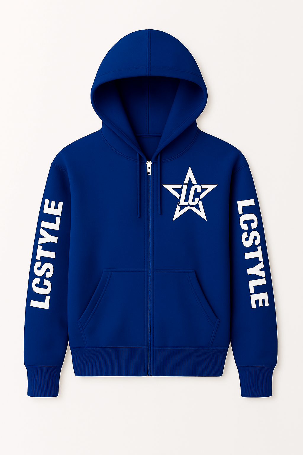 Deep Blue Plain Hoodie - Zipped